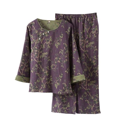 OWLONLINE Jacquard-Web-Pyjama-Set für Damen, Hanfu-japanischer Kimono-Pyjama, Anzug, Größe L – W14 von OWLONLINE