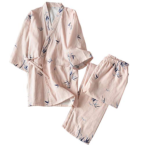 OWLONLINE Japanischer Kimono-Pyjama aus Reiner Baumwolle für Damen Größe M A16 von OWLONLINE