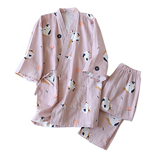 OWLONLINE Japanischer Kimono-Pyjama aus Reiner Baumwolle für Damen Größe XL A41 OWLONLINE Japanischer Kimono-Pyjama aus Reiner Baumwolle für Damen Größe XL A41 von OWLONLINE