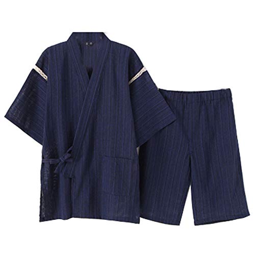 OWLONLINE Jinbei Japanische Kimono Set Feuerwerk Festival Yukata Pyjamas (Größe L, J2) von OWLONLINE