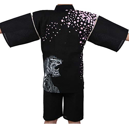 OWLONLINE Jinbei gedruckte japanische Kimono Set Feuerwerk Festival Yukata Pyjamas (Größe L, A19) von OWLONLINE