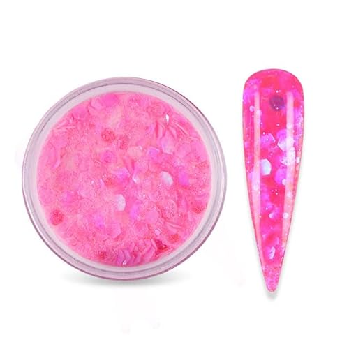 15 g Nail Art Acrylpulver, gemischte Meerjungfrau, sechseckig, klobige Glitzer-Pailletten für Nagel, erweiterte Builder-Skulptur, Gel-Nagellack, Maniküre von OWNPET