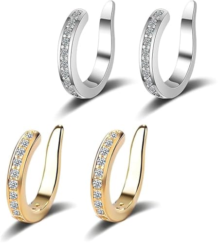Zafiller Ear Clip,Fixura Ear Clips,Pierceless Ear Cuff Earrings for Women,Non Piercing Plated Ears Cuffs Non Pierced Clip on Cartilage Earring Adjustable Fake Earrings (Mix) von OWSEN