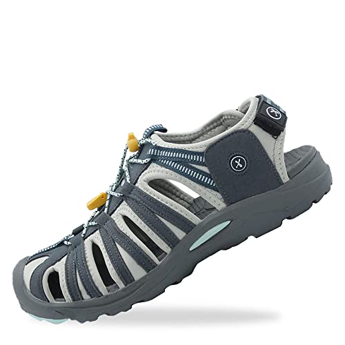 Oriocx Aldea - Leichte, bequeme, wasserdichte Wander- und Trekkingsandalen (Blau, eu_footwear_size_system, adult, numeric, wide, numeric_41) von OX ORIOCX