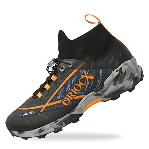 Oriocx Etna 21 Pro - Trailrunning-Schuhe geeignet für Canicross, Swimrun und Hindernislauf Unisex - Black Orange 45EU von OX ORIOCX
