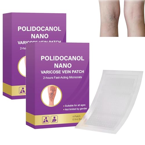 GFOUK Polidocanol Nano Krampfadern Patch, Beruhigendes Bein Atmungsaktive Pflege Patches, Nano Patches gegen Krampfadern, Haut Körperpflege, Unisex (2 Boxen * 4 Stück) von OXGPAL