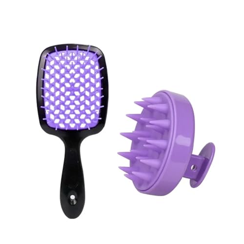 MIUYTRN 1/2 stücke Set Kopfhaut Massage Kamm Aushöhlen Kamm Shampoo Massage Pinsel for Bad Haar Waschen Spray Flasche Salon Friseur werkzeuge cuicui(2pcs set Purpleblack) von OXGQDTDQ