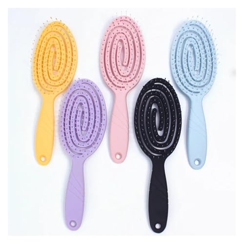 MIUYTRN 1Pcs Kunststoff Hohl Nicht Verknoten Haar Kämme kinder Weichen Zahn Kamm Kein Schaden for Haar Massage Kopfhaut elastische Kamm Haar Pinsel cuicui(Blu) von OXGQDTDQ