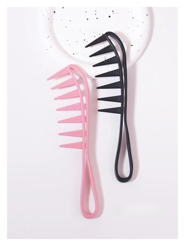 MIUYTRN 2 stücke Verdickt Haar Salon Große Zähne Breiten Kamm Glatte Kamm Haushalt Öl Kopf männer Zurück Styling Werkzeug Kamm cuicui(2pcsDMCS-fen-hei) von OXGQDTDQ