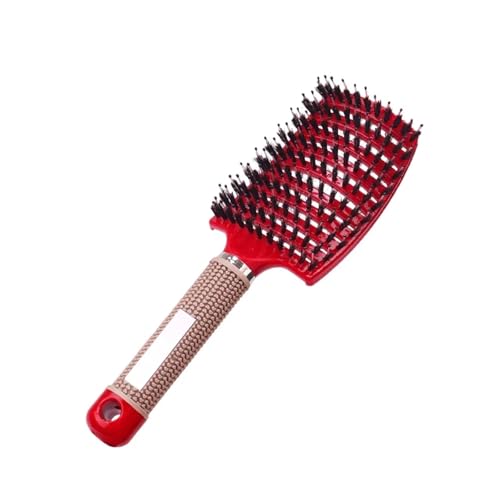 MIUYTRN Haarbürste Frauen Weibliche Haar Kopfhaut Massage Kamm Borsten & Nylon Haarbürste Nass Lockige Entwirren Haar Bürste for Salon cuicui(rot) von OXGQDTDQ
