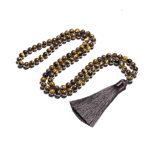 OXGQDTDQ MIUYTRN 8 mm mattierter Amazonit, gelbes Tigerauge, schwarzes slamisches muslimisches 99-Perlen-Armband, Männer und Frauen, Segens-Rosenkranz(99 Beads_8mm Tiger Eye) von OXGQDTDQ