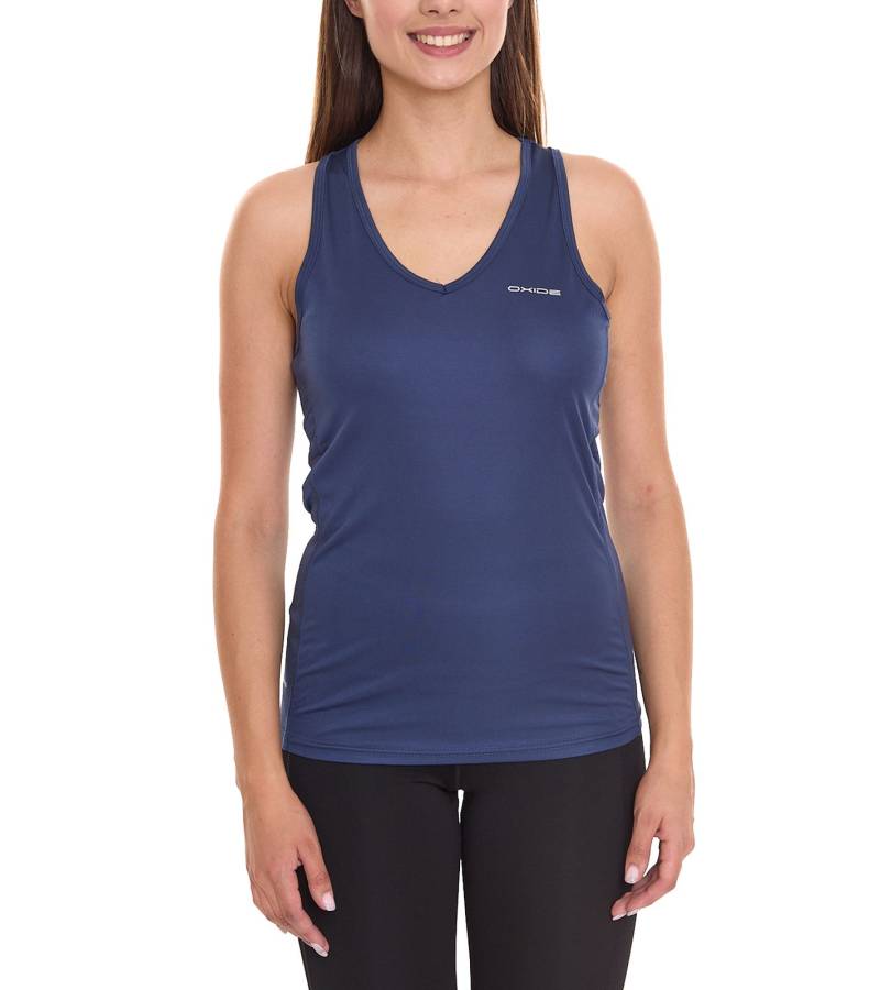 OXIDE Damen Sport-Top Sommer-Top mit Logo auf der Brust Tank-Top Sport-Ausrüstung 7456021 Dunkelblau von OXIDE
