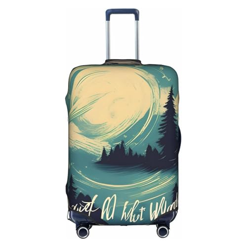 OXKGHHO Kofferschutz mit Aufdruck "Not All Who Wander Are Lost", mit einzigartigem Design, passend für 45,7 - 81,3 cm große Gepäck, für Reisen und Geschäftsreisen, weiß, L von OXKGHHO