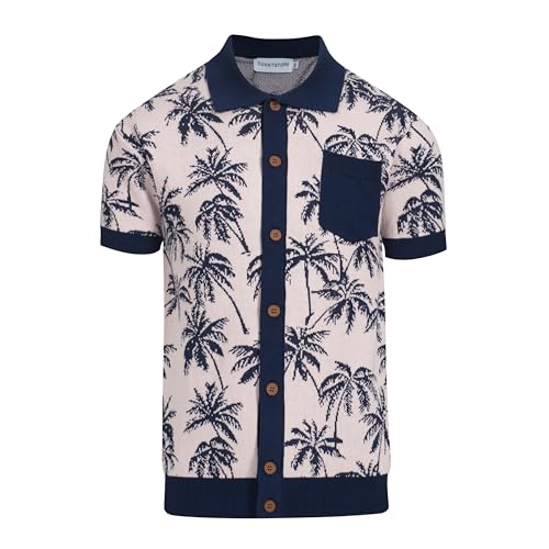 OXKnit Poloshirt Herren mit Button Down Kurzarm Cardigan Polo T-Shirt Sommer Golf Shirts mit Brusttasche Polohemd von OXKnitstore