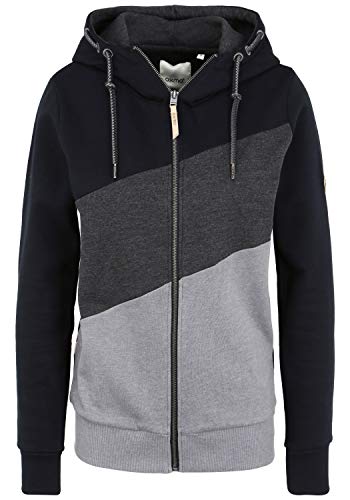 OXMO Aggi Damen Sweatjacke Kapuzenjacke Hoodie mit Kapuze, Größe:L, Farbe:Black (194007) von OXMO