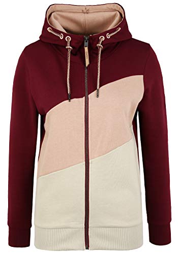 OXMO Aggi Damen Sweatjacke Kapuzenjacke Hoodie mit Kapuze, Größe:L, Farbe:Wine Red (191526) von OXMO