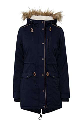 OXMO Anna Damen Winterparka Parka Mantel mit Fellkapuze und Teddy-Futter, Größe:M, Farbe:Insignia B (791991) von OXMO