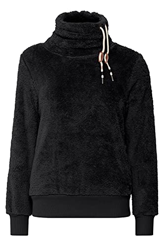 OXMO Anniki Sweatpullover Sweatshirt Herren Pullover mit Teddy Tubeneck Schlauchkragen mit Kordel, Größe:L, Farbe:Black (194007) von OXMO