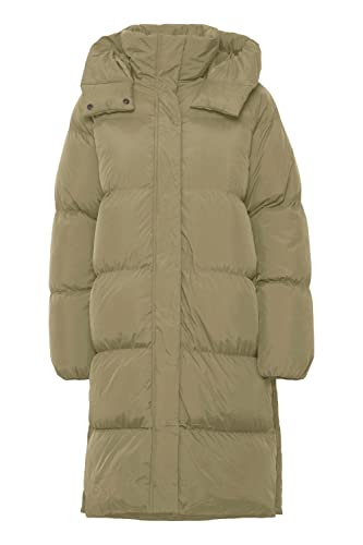 OXMO BY OXElice Damen Steppmantel Wintermantel Winterjacke warm gefüttert hochabschließender Kragen robustes und hochwertiges Material, Größe:36, Farbe:Covert Green (180617) von OXMO