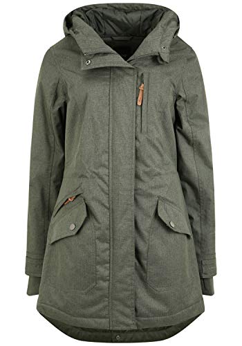 OXMO Bella Damen Übergangsmantel Parka Lange Jacke mit Kapuze, Größe:L, Farbe:CLIMB IVY (793785) von OXMO