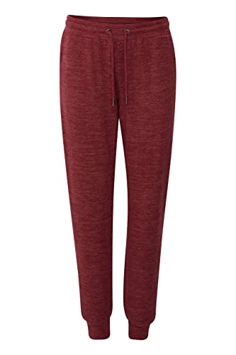 OXMO Benita Damen Sweathose Sweatpants Relaxhose mit Kordelzug, Größe:XL, Farbe:Wine Red Melange (1915261) von OXMO