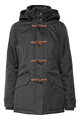 OXMO Brooke Damen Winterparka Parka Mantel Im Dufflecoat Stil mit Kapuze, Größe:L, Farbe:DARK GREY (792890) von OXMO