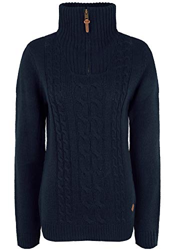 OXMO Carry Damen Strickpullover Troyer Grobstrick Pullover mit Stehkragen, Größe:M, Farbe:Insignia B (791991) von OXMO