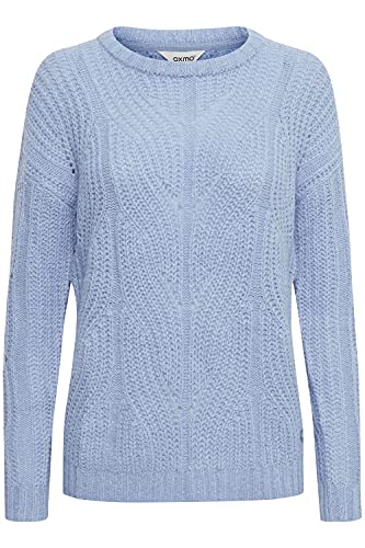 OXMO Chiara Damen Strickpullover Grobstrick Pullover mit Rundhalsausschnitt, Größe:L, Farbe:Sky Blue (163922) von OXMO