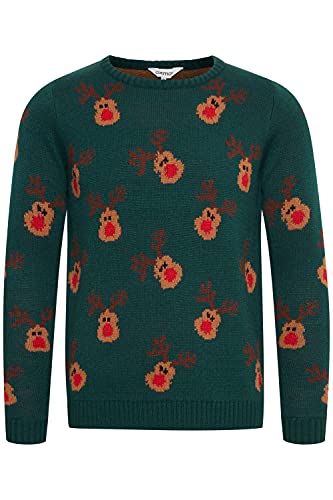 OXMO Christel Damen Weihnachtspullover Winter Pullover Strickpullover Weihnachtspulli mit Rundhalsausschnitt, Größe:L, Farbe:Botanical Garden (195220) von OXMO