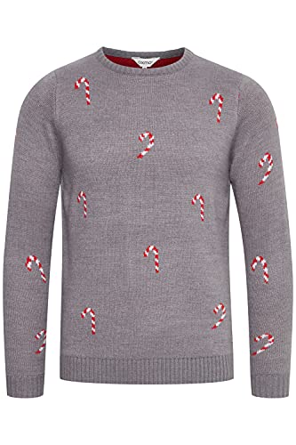 OXMO Christel Damen Weihnachtspullover Winter Pullover Strickpullover Weihnachtspulli mit Rundhalsausschnitt, Größe:XL, Farbe:Medium Grey Melange (200687) von OXMO