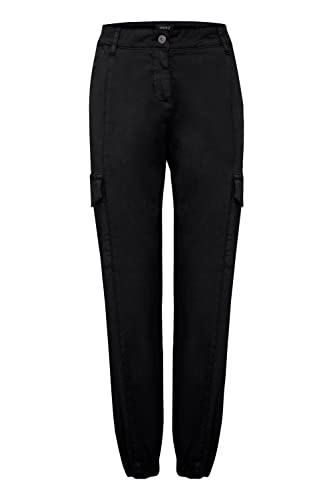 OXMO Coco Damen Cargo Hose Stoffhose Regular Fit, Größe:L, Farbe:Black (194007) von OXMO