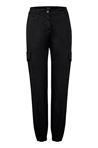 OXMO Coco Damen Cargo Hose Stoffhose Regular Fit, Größe:M, Farbe:Black (194007) von OXMO