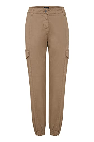 OXMO Coco Damen Cargo Hose Stoffhose Regular Fit, Größe:M, Farbe:Dune (171009) von OXMO