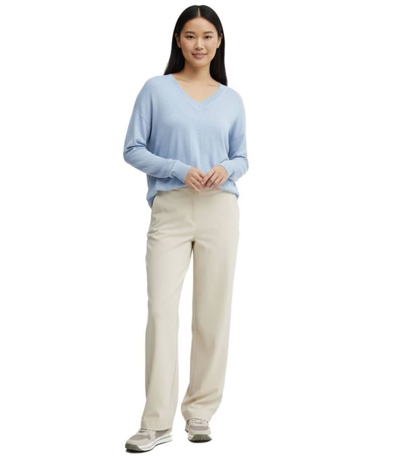 OXMO Damen Strick-Pullover mit V-Ausschnitt Alltags-Pullover 2180078-ME 1441211 Hell-Blau von OXMO