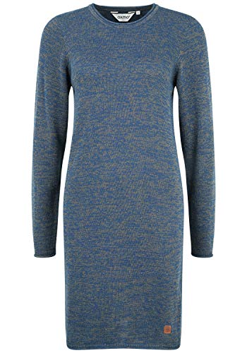 OXMO OXDanielle Damen Strickkleid Feinstrickkleid Langarm Kleid, Größe:L, Farbe:Ensign Blue (70260) von OXMO