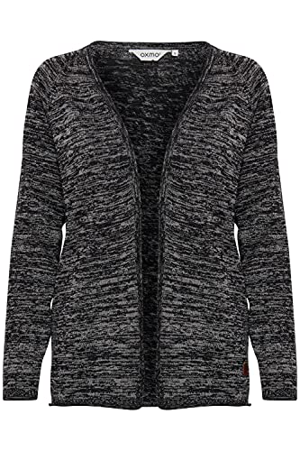 OXMO Danila Damen Strickjacke Feinstrick Cardigan Strickcardigan mit offenem V-Ausschnitt, Größe:XL, Farbe:Black (70155) von OXMO