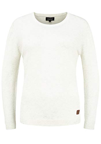 OXMO Edda Damen Strickpullover Feinstrick Pullover mit Rundhalsausschnitt, Größe:XL, Farbe:Oyster GRE (798215) von OXMO