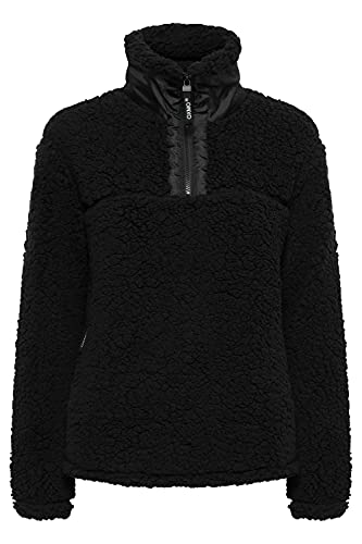 OXMO Elina Troyer Sweatshirt Herren Pullover Sweater mit Teddy Fell mit Stehkragen, Größe:L, Farbe:Black (194007) von OXMO