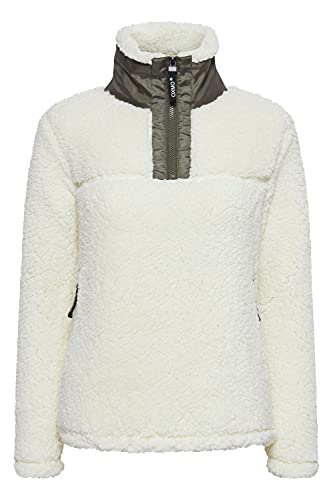 OXMO Elina Troyer Sweatshirt Herren Pullover Sweater mit Teddy Fell mit Stehkragen, Größe:L, Farbe:Cloud Dancer (114201) von OXMO