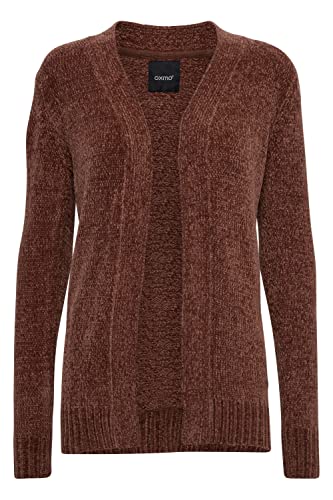 OXMO Elisabet Damen Lange Strickjacke Grobstrick Cardigan Longstrickjacke, Größe:XS, Farbe:Dark Cinnamon (191436) von OXMO