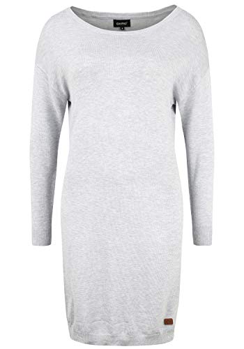 OXMO Ella Damen Strickkleid Feinstrickkleid Kleid mit Rundhals-Ausschnitt, Größe:L, Farbe:LIG Grey M (798242) von OXMO