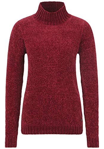 OXMO Estella Damen Strickpullover Grobstrick Pullover mit Stehkragen, Größe:L, Farbe:Wine Red (191526) von OXMO