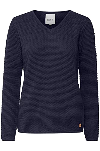 OXMO Hanna Damen Strickpullover Feinstrick Pullover aus 100% Baumwolle, Größe:M, Farbe:Total Eclipse (194010) von OXMO