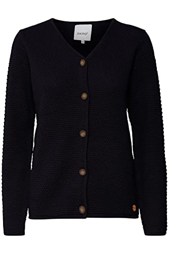 OXMO Helga Damen Strickjacke Feinstrick Cardigan Strickcardigan aus 100% Baumwolle, Größe:M, Farbe:Black (194007) von OXMO