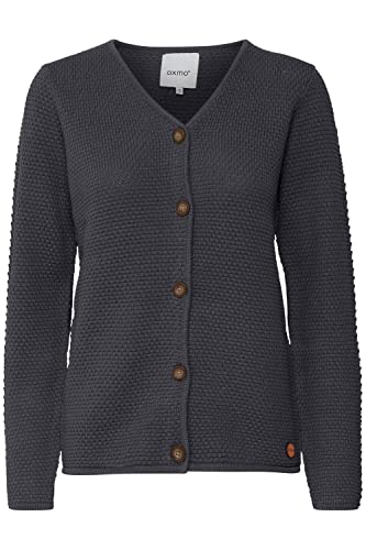 OXMO Helga Damen Strickjacke Feinstrick Cardigan Strickcardigan aus 100% Baumwolle, Größe:M, Farbe:Pewter (185203) von OXMO