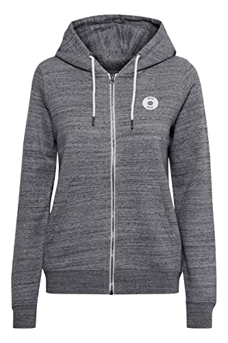 OXMO Helna Damen Sweatjacke Cardigan Sweatshirtjacke mit Kapuze, Größe:L, Farbe:Pewter Melange (1852031) von OXMO