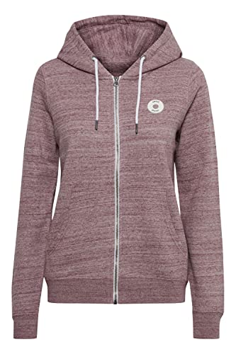 OXMO Helna Damen Sweatjacke Cardigan Sweatshirtjacke mit Kapuze, Größe:M, Farbe:Chocolate Truffle Melange (1915261) von OXMO