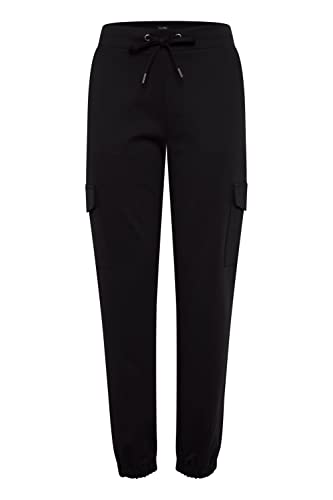 OXMO Henni Damen Cargo Hose Stoffhose Regular Fit, Größe:L, Farbe:Black (194007) von OXMO