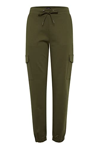 OXMO Henni Damen Cargo Hose Stoffhose Regular Fit, Größe:L, Farbe:Ivy Green (190512) von OXMO