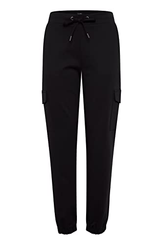 OXMO Henni Damen Cargo Hose Stoffhose Regular Fit, Größe:XL, Farbe:Black (194007) von OXMO